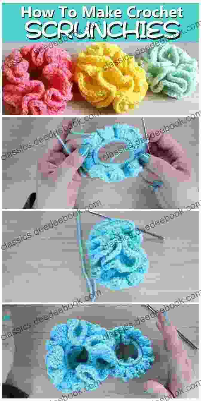 A Crocheted Scrunchie With A Flower Design Crochet Projects In One Hour: 15 Adorable Ideas For Everyone Who Loves Crocheting But Has No Time