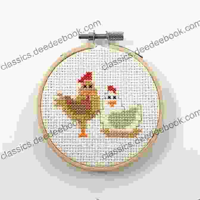 Completed Eat Beans Chicken Cross Stitch Pattern Framed And Hanging On A Wall Eat Beans Chicken Cross Stitch Pattern