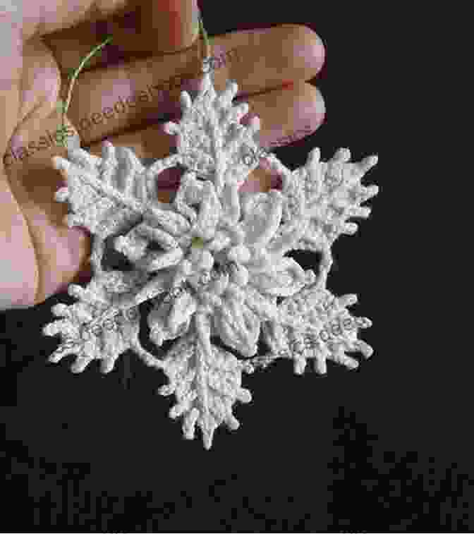 Crochet Snowflake With A Delicate Six Pointed Design, Suspended From The Ceiling, Creating A Wintery Ambiance. Crochet Projects: 84 Beautiful Crochet Decorations And Clothes Pieces For Any Time Of The Year