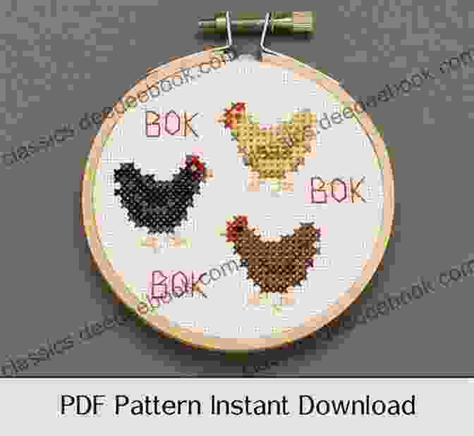 Eat Beans Chicken Cross Stitch Pattern With Detailed Chicken And Beans Design Eat Beans Chicken Cross Stitch Pattern